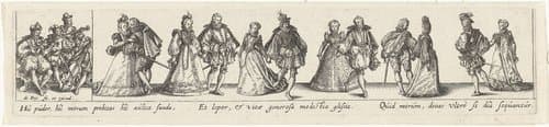 Dansende paren op een bal by Johann Theodor de Bry