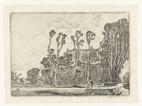 Landschap met boerderij en zaaier by Willem Pietersz Buytewech