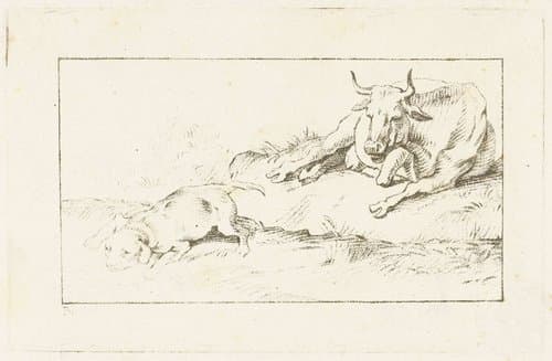Koe en hond by Jacobus Buys