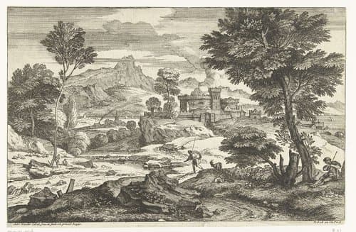 Landschap met herders by Adriaen van der Kabel