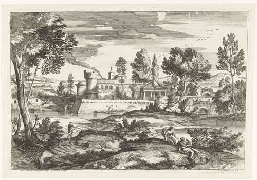 Landschappen, serie zeven by Adriaen van der Kabel