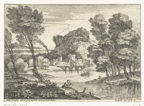 Landschappen, serie acht by Adriaen van der Kabel