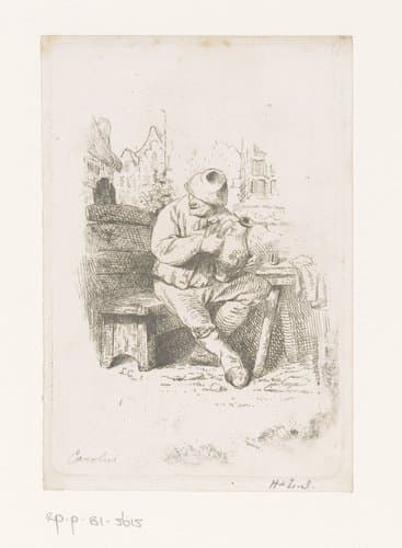 Dorpeling met een waterkan by Louis Antoine Carolus