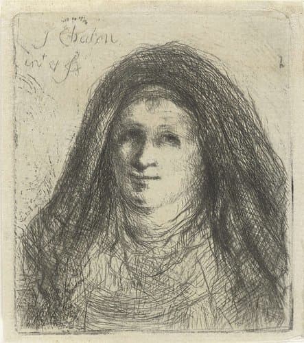 Volwassen vrouw met hoofdoek by Jan Chalon