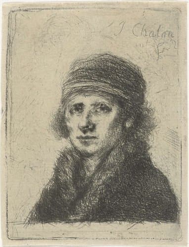Jonge man met bontkraag by Jan Chalon