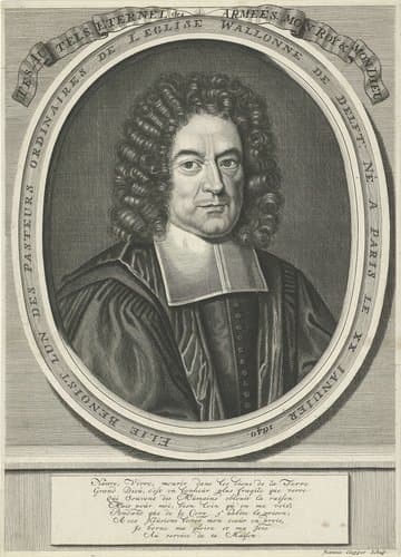 Portret van de predikant Elie Benoit by Johannes Klopper