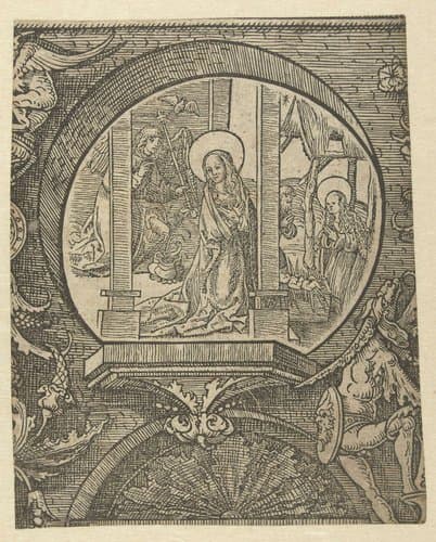 De verkondiging en geboorte van Christus by Jacob Cornelisz van Oostsanen