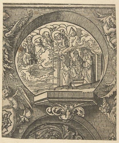 De Katholieke Kerk en de Gemeenschap van Heiligen by Jacob Cornelisz van Oostsanen
