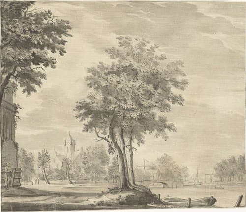 Gezicht op een dorp by Jurriaan Cootwijck