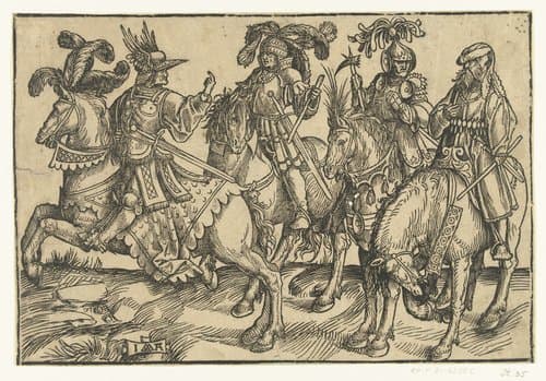 Arnulf, Dirk III, Dirk IV en Floris I by Jacob Cornelisz van Oostsanen
