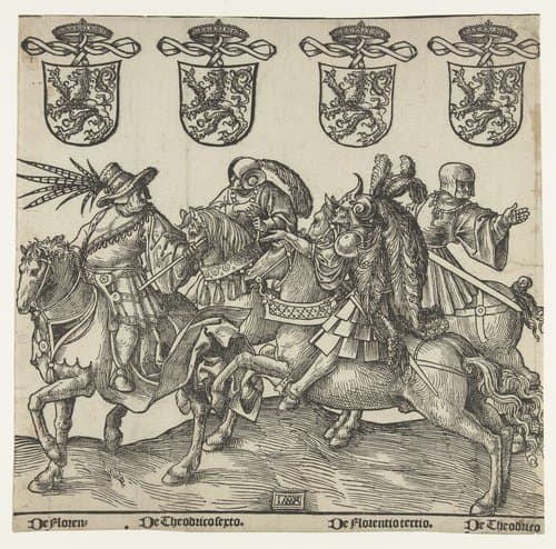 Floris II, Dirk VI, Floris III en Dirk VII by Jacob Cornelisz van Oostsanen