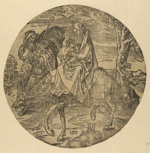 Vlucht naar Egypte by Jacob Cornelisz van Oostsanen