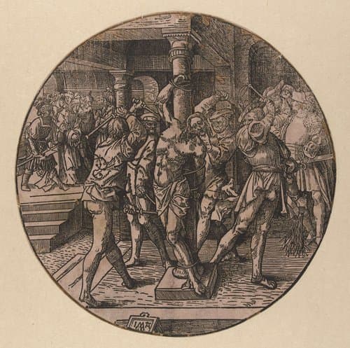 Geseling van Christus by Jacob Cornelisz van Oostsanen