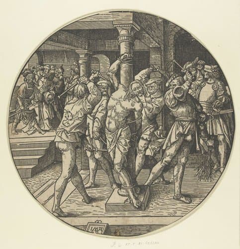 De geseling van Christus by Jacob Cornelisz van Oostsanen