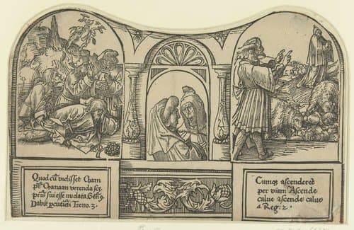 De bespotting van Noach en van Elias by Jacob Cornelisz van Oostsanen