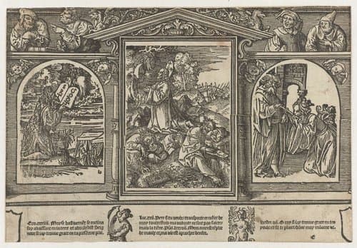 Christus op de Olijfberg, Mozes en Esther voor Ahasveros