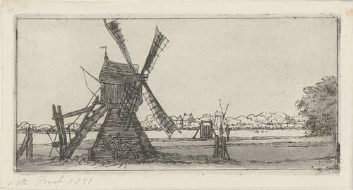 Landschap met molen by Jacobus Ludovicus Cornet