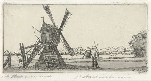 Landschap met molen by Jacobus Ludovicus Cornet