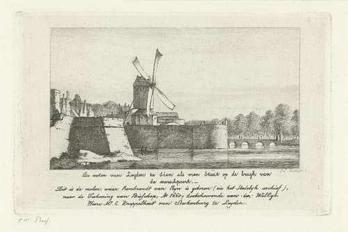 Gezicht op de vesten van Leiden by Jacobus Ludovicus Cornet