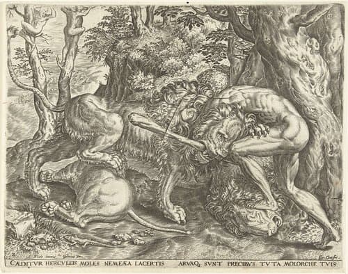 Werken van Hercules by Cornelis Cort