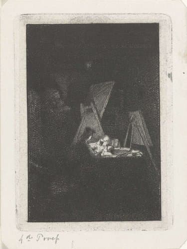 Kunstenaar in zijn atelier by Jacobus Ludovicus Cornet