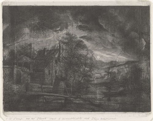 Landschap bij maanlicht by Jacobus Ludovicus Cornet