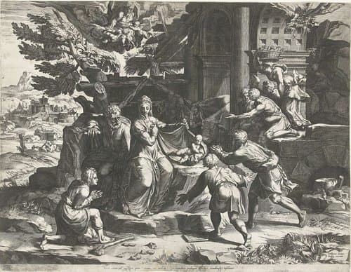 Aanbidding door de herders by anonymous