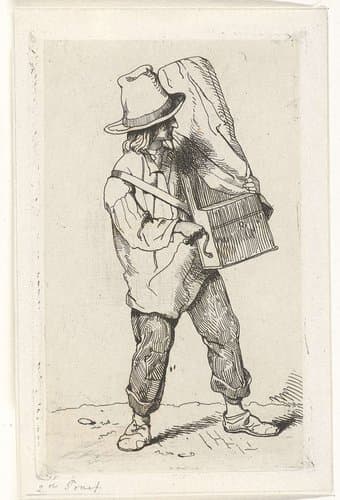 Straatmuzikant met draaiorgel by Jacobus Ludovicus Cornet