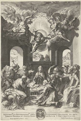 Aanbidding door de herders by Cornelis Cort