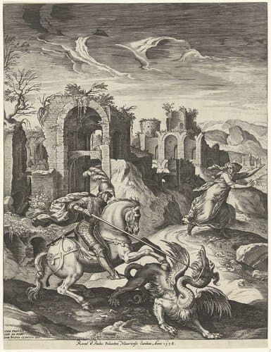 Joris doodt de draak by Cornelis Cort