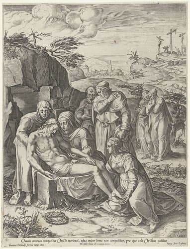 Graflegging van Christus by Cornelis Cort