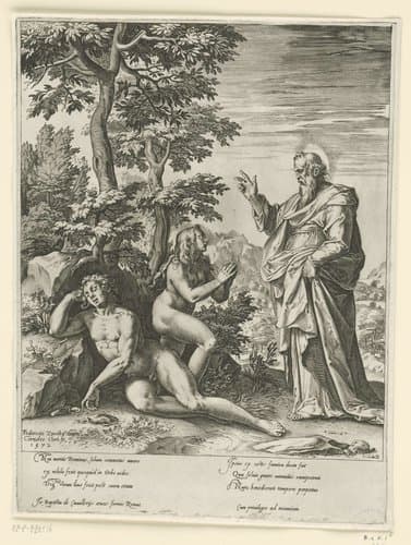 De schepping van Eva by Cornelis Cort