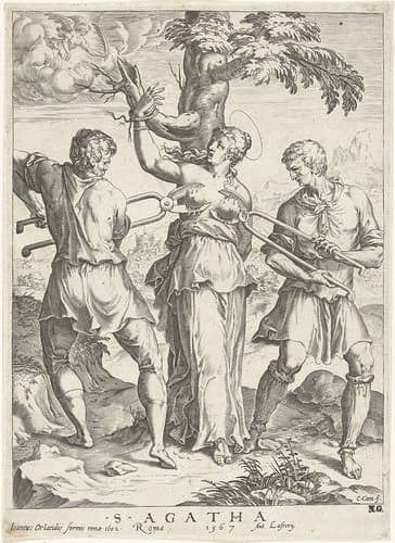 Marteling van de H. Agatha by Cornelis Cort