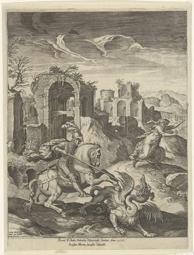 Joris doodt de draak by Cornelis Cort