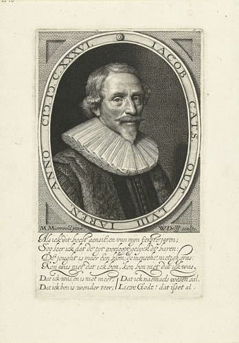 Portret van Jacob Cats op 58-jarige leeftijd