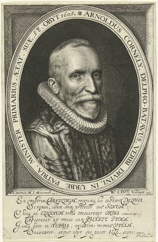 Portret van predikant Arnold Cornelisz. Crusius op 58-jarige leeftijd by Willem Jacobsz Delff