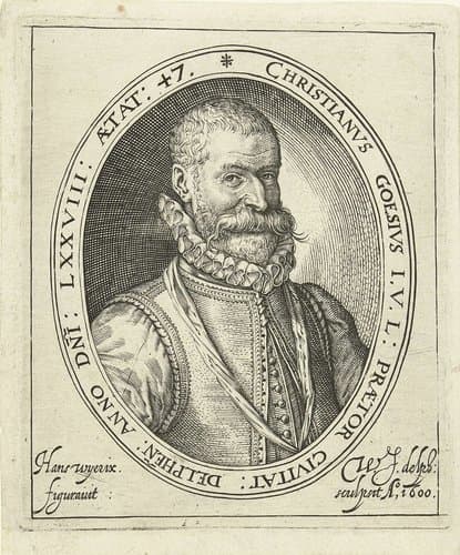 Portret van Christian van der Goes op 47-jarige leeftijd by Willem Jacobsz Delff