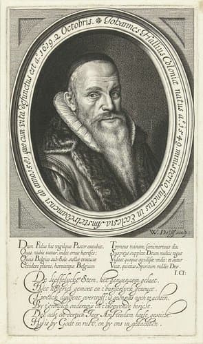 Portret van predikant Johannes Hallius by Willem Jacobsz Delff