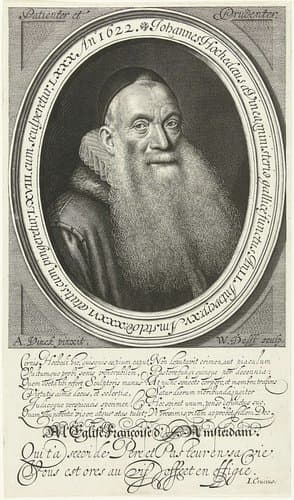 Portret van predikant Johannes Hochedaeus op 80-jarige leeftijd by Willem Jacobsz Delff