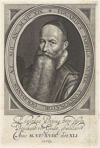 Portret van predikant Eduard Poppius op 52-jarige leeftijd by Willem Jacobsz Delff