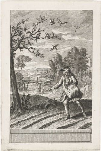 De zwaluwen en de vogeltjes by Abraham Delfos