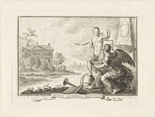 Allegorie op het ochtendgloren met personificatie van Aurora by Abraham Delfos