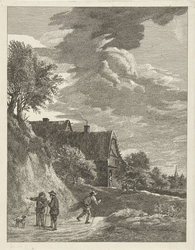 Landschap met boerderij by Abraham Delfos