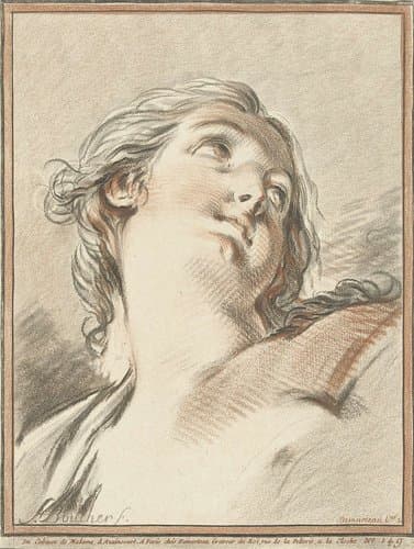 Opgeheven hoofd van vrouw by Gilles Demarteau