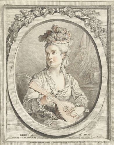 Musicerende vrouw in ovaal by Gilles Demarteau
