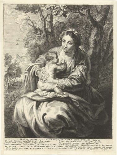Maria met kind in landschap by Antony van der Does