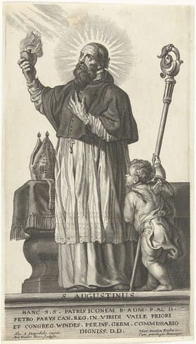 Heilige Augustinus met brandend hart by Antony van der Does