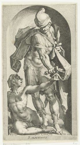H. Martinus deelt zijn mantel met de bedelaar by Zacharias Dolendo