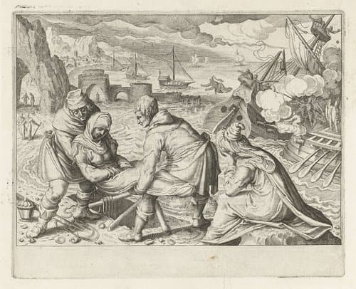 Begrafenis van de verdronken Hippo by Zacharias Dolendo