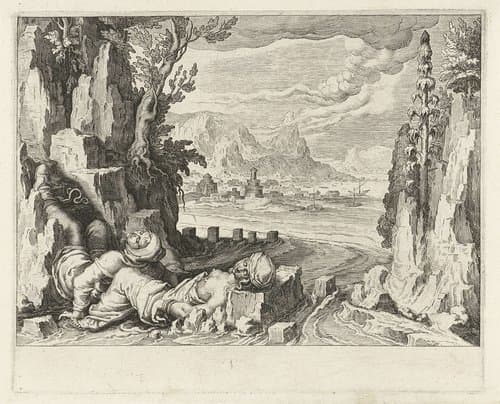 Een vissersvrouw verdrinkt zich samen met haar ongeneeslijk zieke man in zee by Zacharias Dolendo